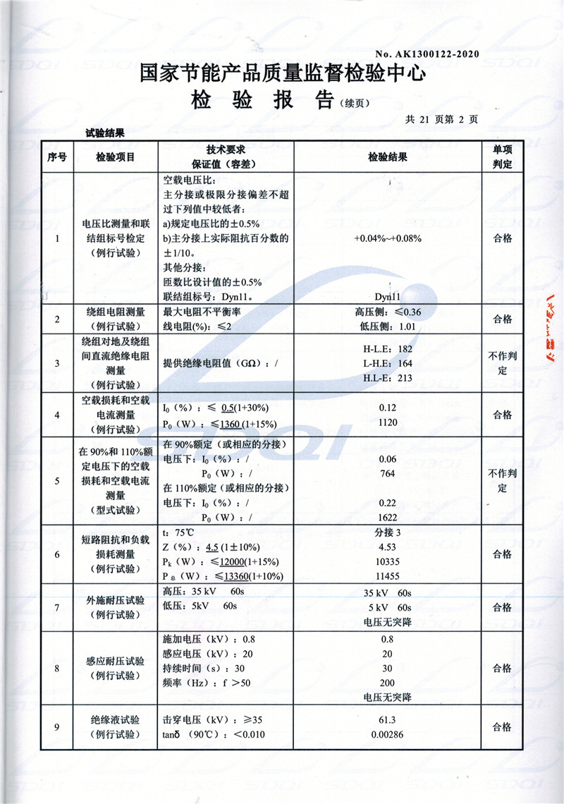 高低压试验报告-S11-1250马尾马尾马尾油浸式变压器-2.jpg
